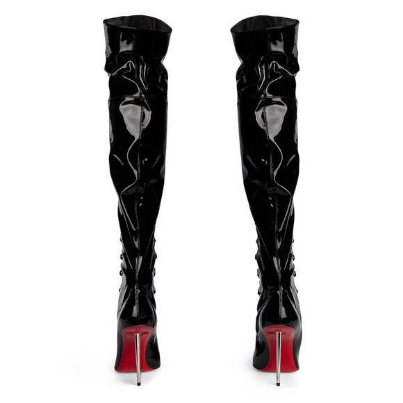 CHRISTIAN LOUBOUTIN Epic French 100mm Over-the-Knee Patent Stiletto Boot- SZ 40 - Picture 12 of 15